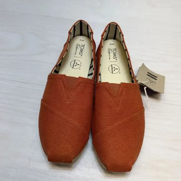 TOMS Classic Alpargata Spice Brown Heritage Canvas Slip-On Shoes Women's 10 NWT - Picture 6 of 8